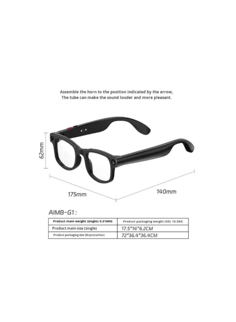 Smart AI Translation Glasses with Dual Cameras | 1080P HD Video Recording | Real-Time Language Translation | Voice Assistant | App Control | Magnetic Charging | Business & Travel Smart Eyewear - Image 4